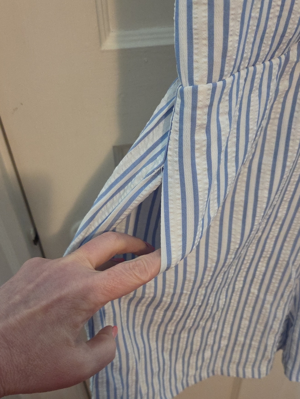 Cupshe Marigold Blossom Striped Romper In Blue & White Size Medium - Picture 9 of 16